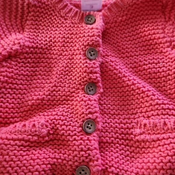 Carter's Girls Coral Chunky Button Up Cardigan - Size 3 Months - Picture 3 of 5